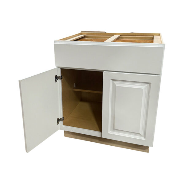 raised white cabinet