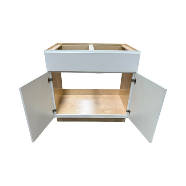 Raised white cabinet