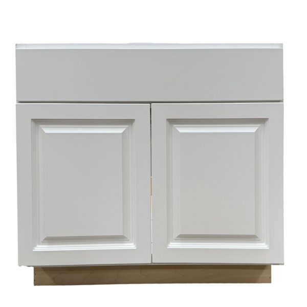 Raised white cabinet