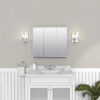 Zenna Home Tri-View Beveled 30 in. x 26 in. Surface Mount Medicine Cabinet