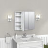Zenna Home Tri-View Beveled 30 in. x 26 in. Surface Mount Medicine Cabinet