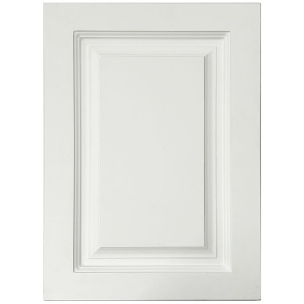 raised white cabinet detail