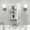 616410 Zenna Home 16 in. × 22 in. White Framed Medicine Cabinet