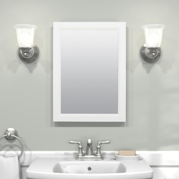 Zenna Home 16 in. × 22 in. White Framed Medicine Cabinet