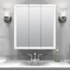 Zenna Home 24 in. × 26 in. Tri-View Framed Surface Mount Medicine Cabinet