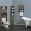 616498 Zenna Home 19 in. x 25 in. Driftwood Gray Bathroom Wall Cabinet