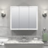Zenna Home 30 in. × 26 in. Tri-View Framed Surface Mount Medicine Cabinet