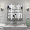 Zenna Home 30 in. × 26 in. Tri-View Framed Surface Mount Medicine Cabinet