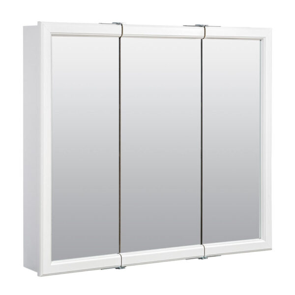 Zenna Home 30 in. × 26 in. Tri-View Framed Surface Mount Medicine Cabinet