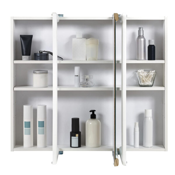 Zenna Home 30 in. × 26 in. Tri-View Framed Surface Mount Medicine Cabinet