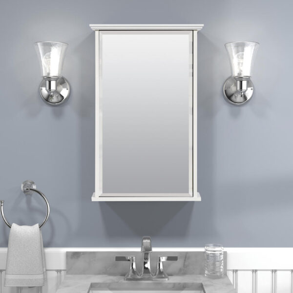 Zenna Home 16 in. × 25 in. White Surface Mount Medicine Cabinet