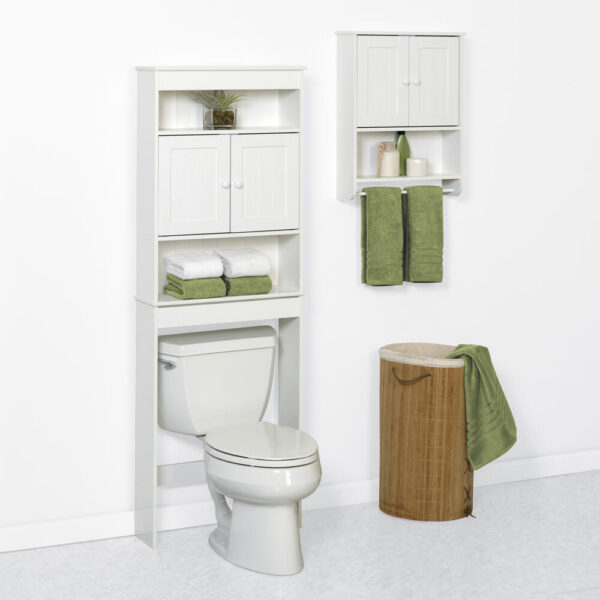 Zenna Home Country Cottage 19 in. x 25 in. White Bathroom Wall Cabinet