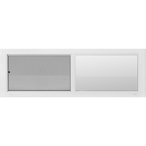 36"x12" 5000 Series Retrofit Vinyl Sliding Obscure Tempered Glass Low-E Window