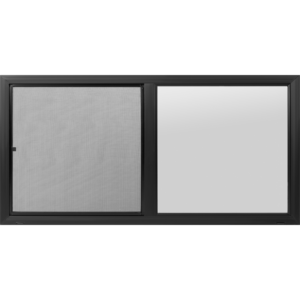 36"x18" Black Vinyl Ultra Low-E Obscure Tempered Glass Window
