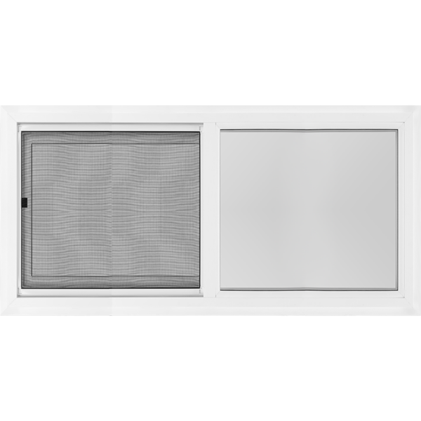 36"x18" Vinyl Slider Low-E Obscure Tempered Glass Window
