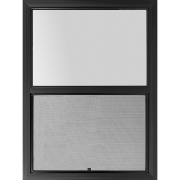 36"x48" Black Vinyl EZ Trim Ultra Low-E Single Hung Window