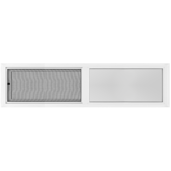 48"x12" Vinyl Slider Low-E Obscure Tempered Glass Window