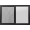 36"x24" 5000 Series Retrofit Black Vinyl Sliding Obscure Tempered Low-E Window