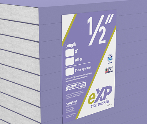 1/2" x 4' x 8' eXP Acrylic Tile Backer Board