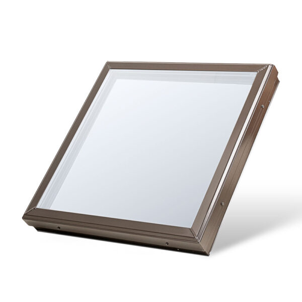 24" x 24" Flat Low-E Glass Curb Mount Bronze Frame Skylight