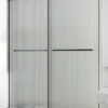 Chrome Frameless Fluted Glass Sliding Shower Door