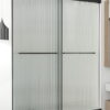 Chrome Frameless Fluted Glass Sliding Shower Door