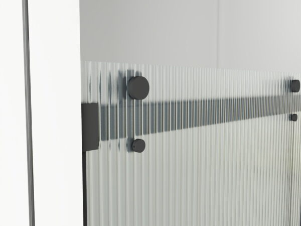 Chrome Frameless Fluted Glass Sliding Shower Door