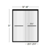 Chrome Frameless Fluted Glass Dual Sliding Shower Door 60" x 76" schematics