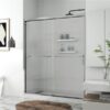 Chrome Frameless Fluted Glass Dual Sliding Shower Door