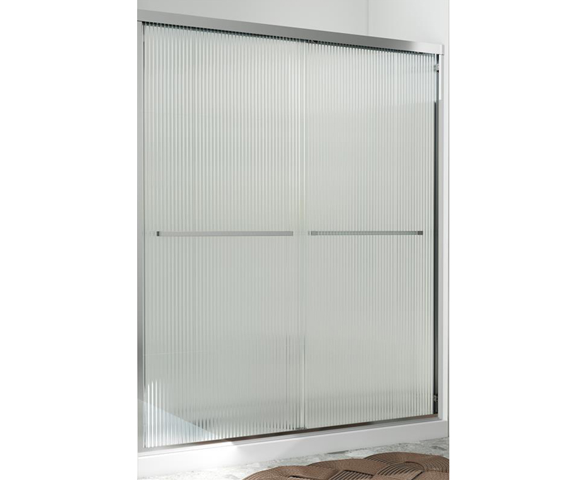 Shower Door Dual Bypass Fluted Frame Chrome 893698