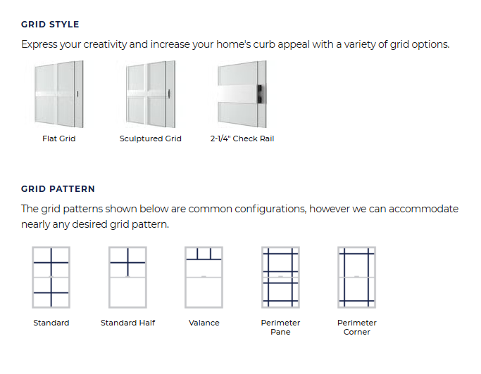 Milgard grid options