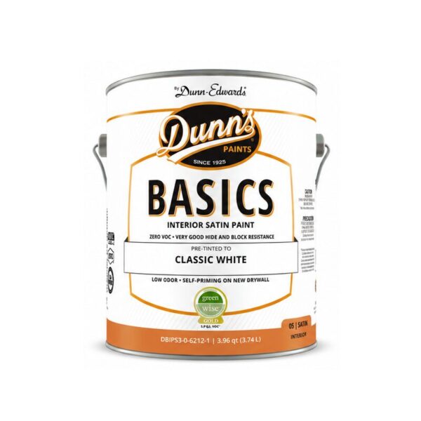 One Gallon Dunn's Satin White Interior Paint