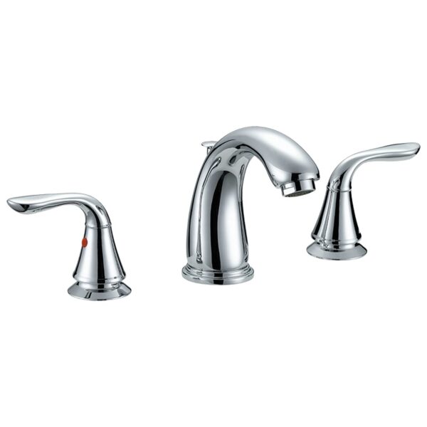 Classic Two-Handle Widespread Bathroom Faucet In Chrome