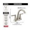 Delta Casara Two-Handle Nickel Bathroom Faucet detail