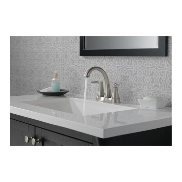 Delta Casara Two-Handle Nickel Bathroom Faucet lifestyle