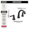 Delta Casara Two-Handle On Center Black Bathroom Faucet