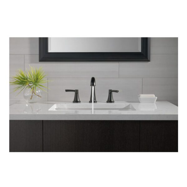 Delta Casara Two-Handle On Center Black Bathroom Faucet lifestyle