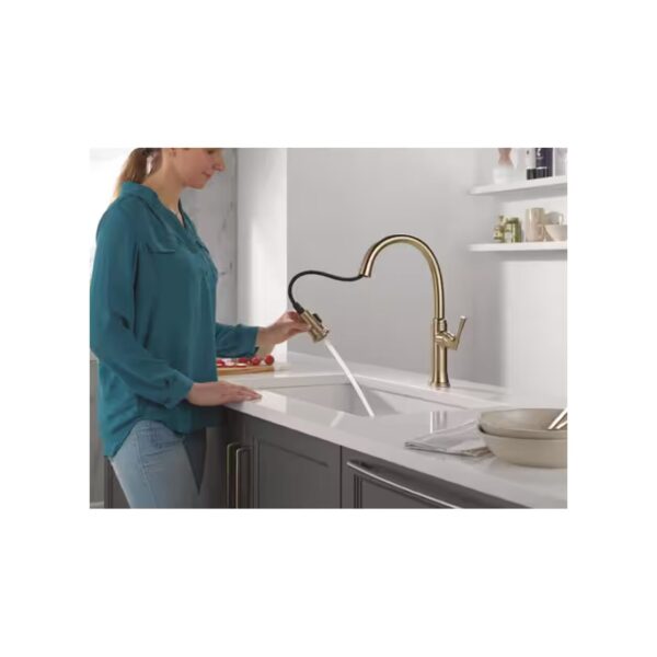 Delta Eldridge Champagne Bronze Pull Down Kitchen Faucet lifestyle