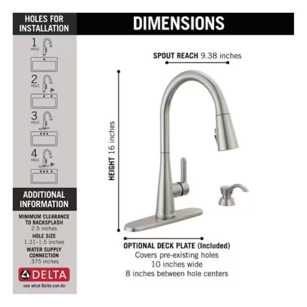 Delta Greydon Stainless Pull Down Kitchen Faucet
