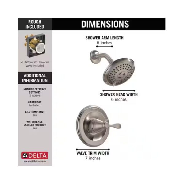 Delta Porter Single-Handle Shower Faucet In Brushed Nickel details