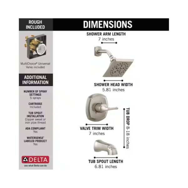 Delta Portwood Shower Faucet In Brushed Nickel