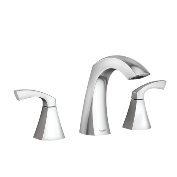 Moen Lindor Two-Handle Widespread Bathroom Faucet In Chrome