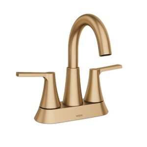 Mikah Bronzed gold two-handle high arc bathroom faucet