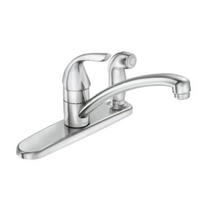 Moen Adler Chrome Low Arc Kitchen Faucet With SideSprayer