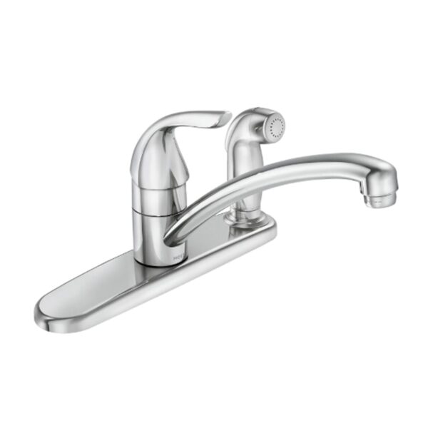 Moen Adler Chrome Low Arc Kitchen Faucet With SideSprayer