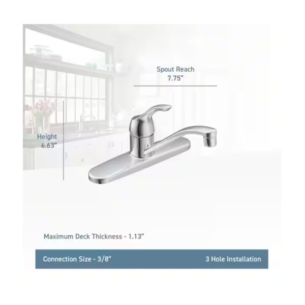 Moen Adler Chrome Low Arc Kitchen Faucet detail