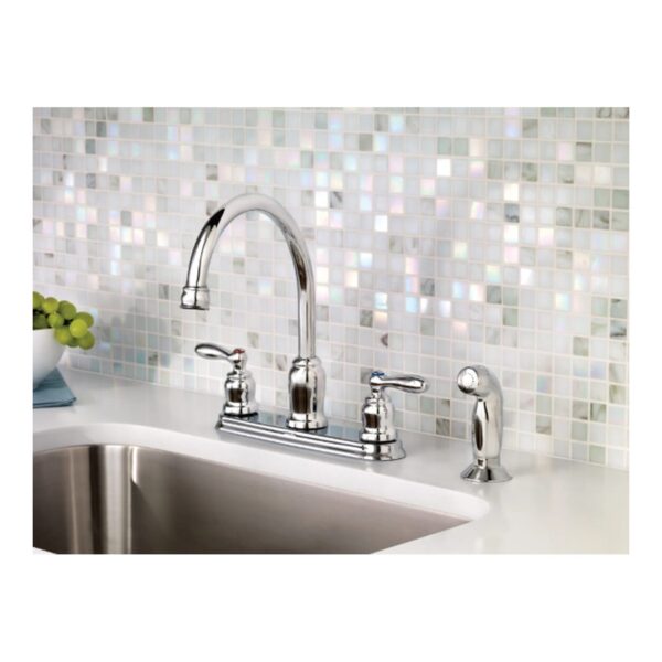Moen Caldwell Chrome Two-Handle High Arc Kitchen Faucet lifestyle