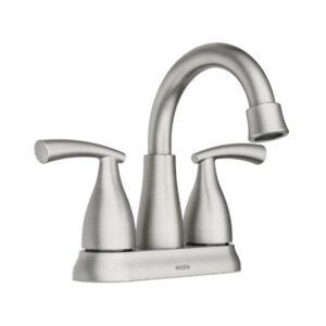 Moen Essie Two-Handle Brushed Nickel Bathroom Faucet