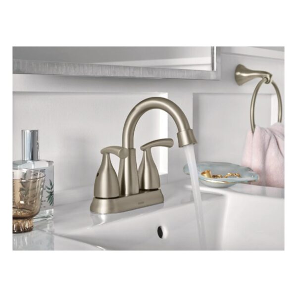 Moen Essie Two-Handle Brushed Nickel Bathroom Faucet lifestlye