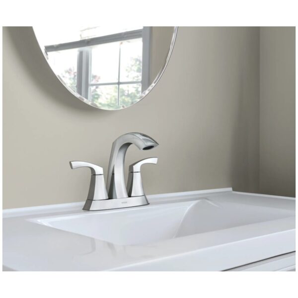 Moen Lindor Two-Handle Bathroom Faucet In Chrome lifestyle